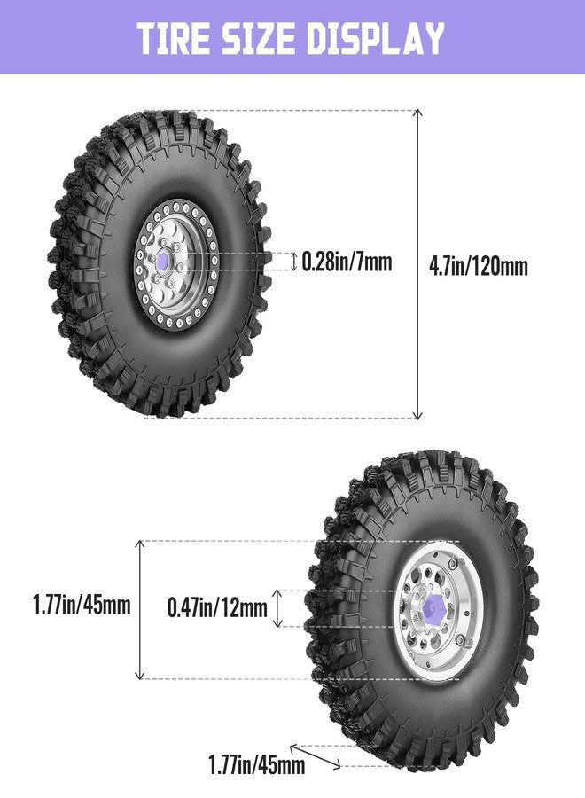 FriHobby 1.9" Aluminum Beadlock Wheel Rims w/1.9 Soft Rubber Crawler TiresTires for TRX4 SCX10 VS4-10 Gen 8 Gen7 - Image 2